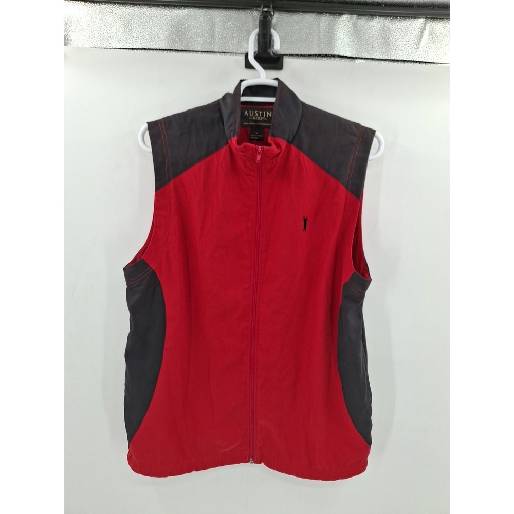 Austin golf Men's Wined Water Stain Resistant Mesh Lined Zip Vest Size Medium